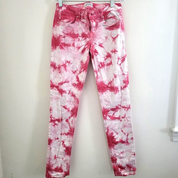 AEROPOSTALE | Women's Pink & White Tiedown Jeans - Picture 2 of 7